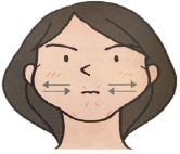 頬の運動のイラスト