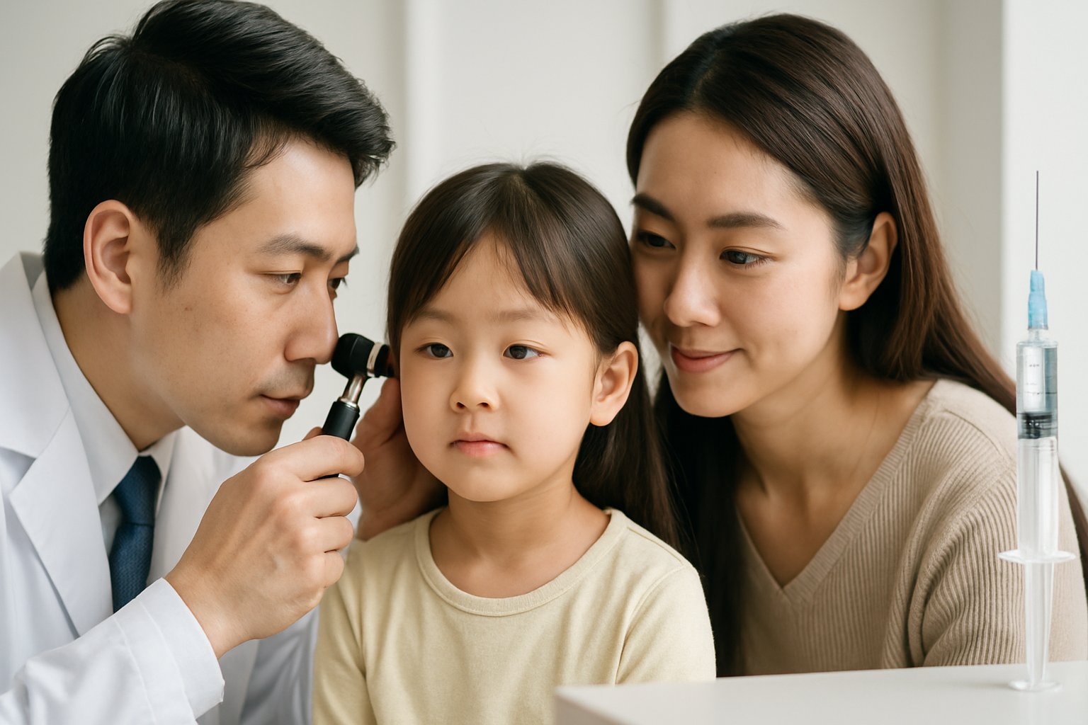 小児の耳鼻科検査とワクチンとの関係（花粉症の観点から）