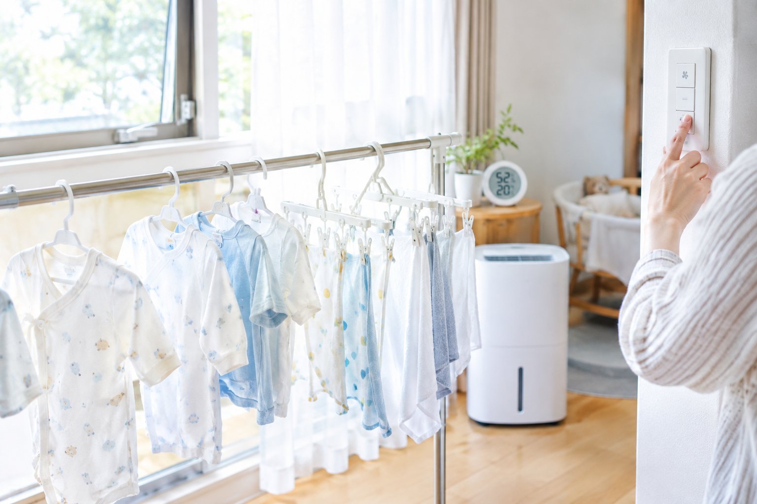 授乳期の花粉症で室内干しと換気を両立する工夫